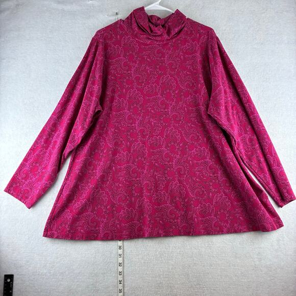 Isaac Mizarahi Live! Turtleneck Tunic Sweater Women 2X Stretch Comfort Filigree - Picture 1 of 8